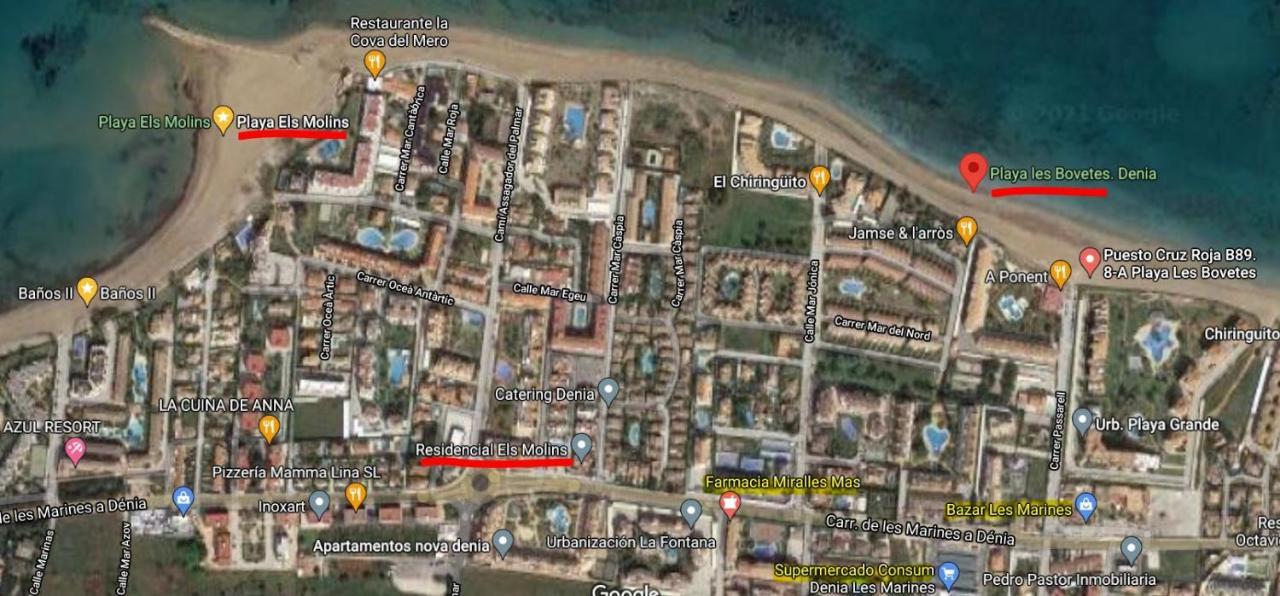 شقة Els Molins Atico Con Azotea Privada A 500M De La Playa دينايا المظهر الخارجي الصورة